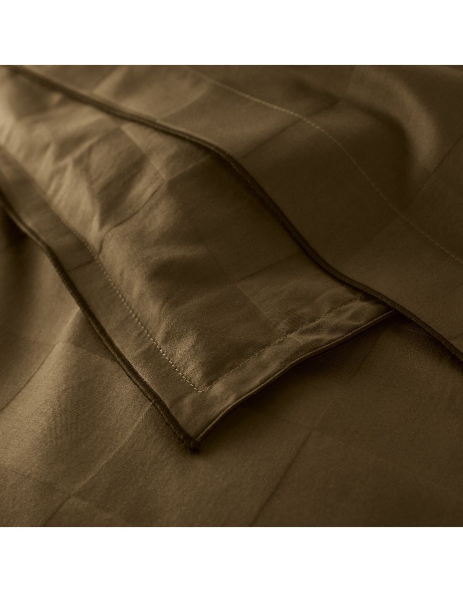 Victor Checkerboard 100% Washed Cotton Satin 300 Thread Count Fitted Sheet - 5