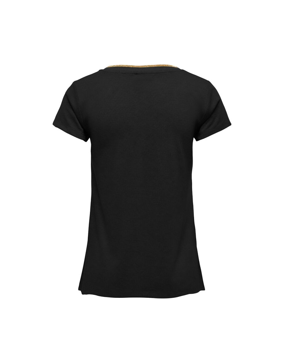 Short Sleeve T-Shirt with Metallic Edging - 1
