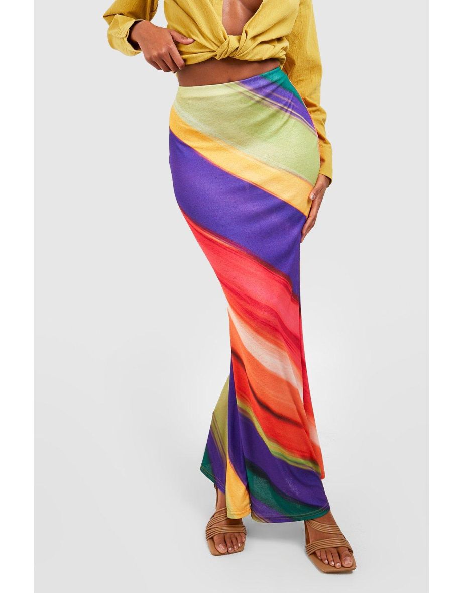 Multi Tie Dye Slip Maxi Skirt - pink - 3