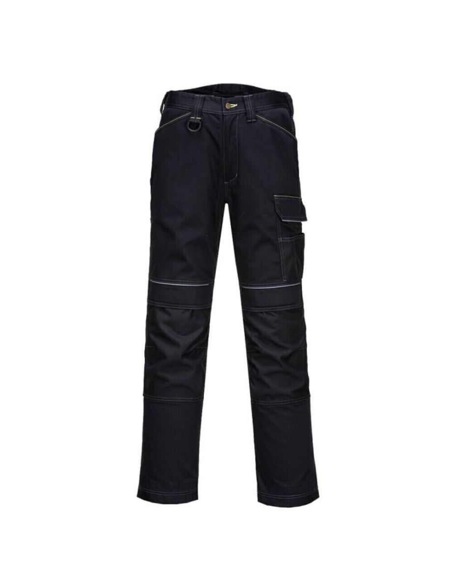 Portwest Mens PW3 Stretch Lightweight Cargo Trousers - Black