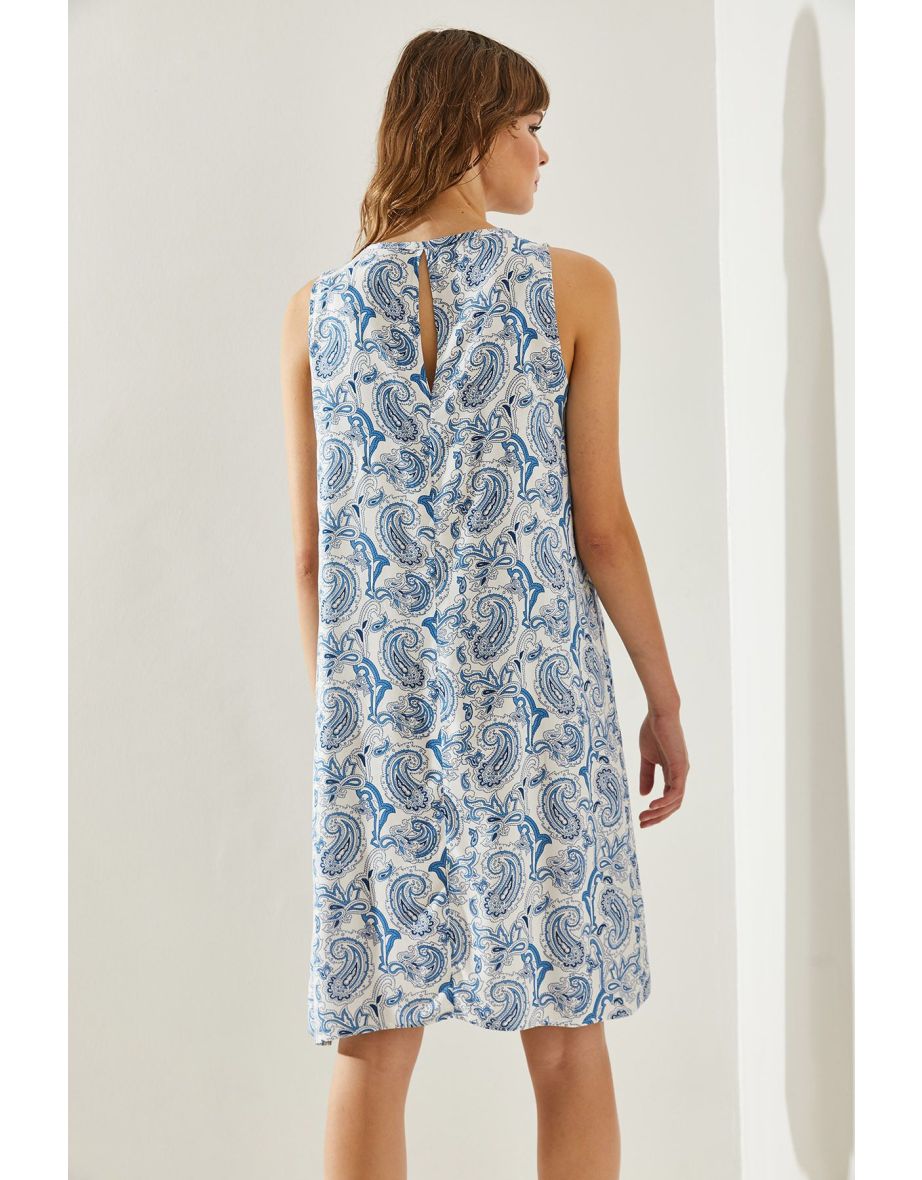 Women's Patterned Viscose Dress - 5