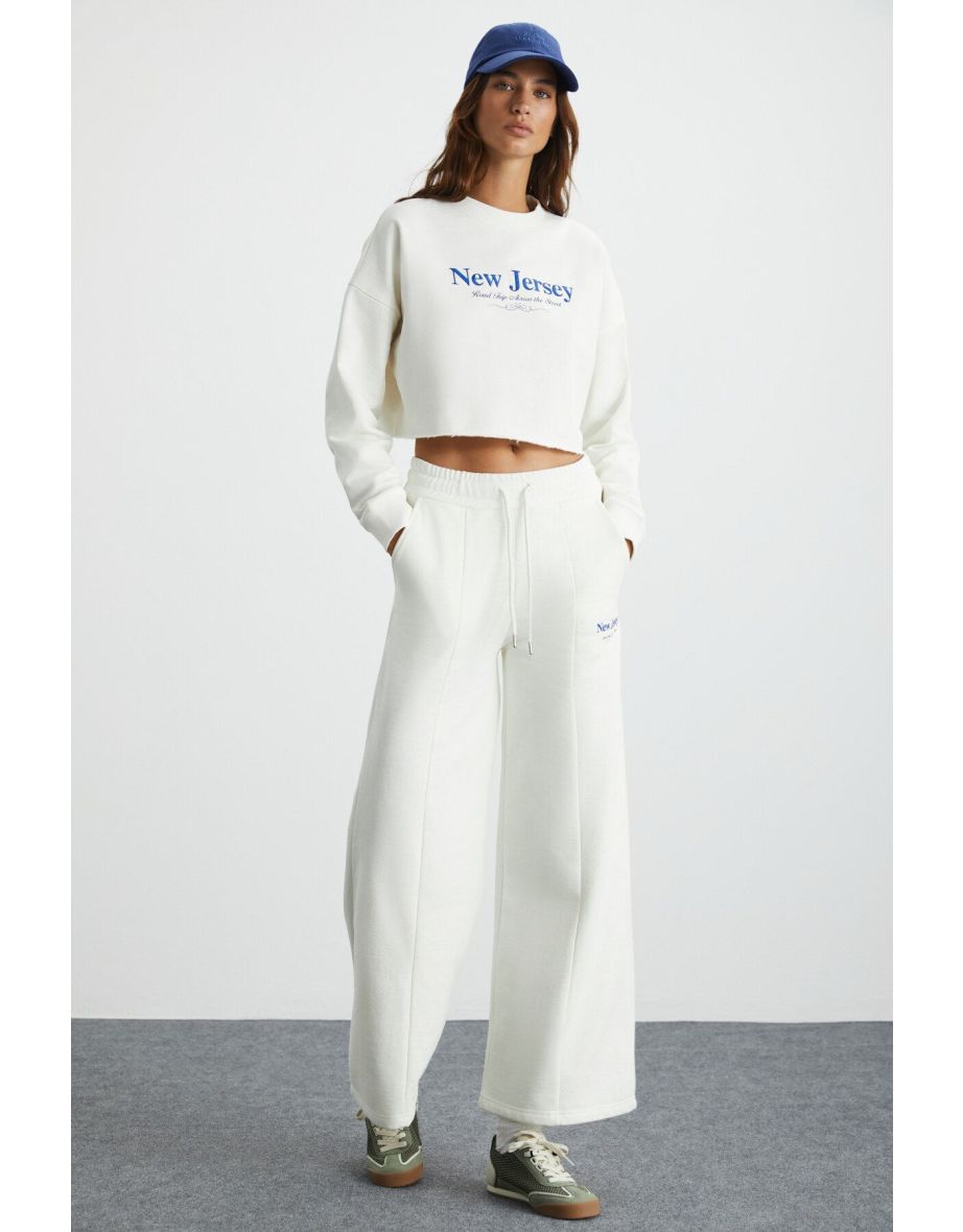LEYAN Women's Organic Cotton Ecru Sweatpants