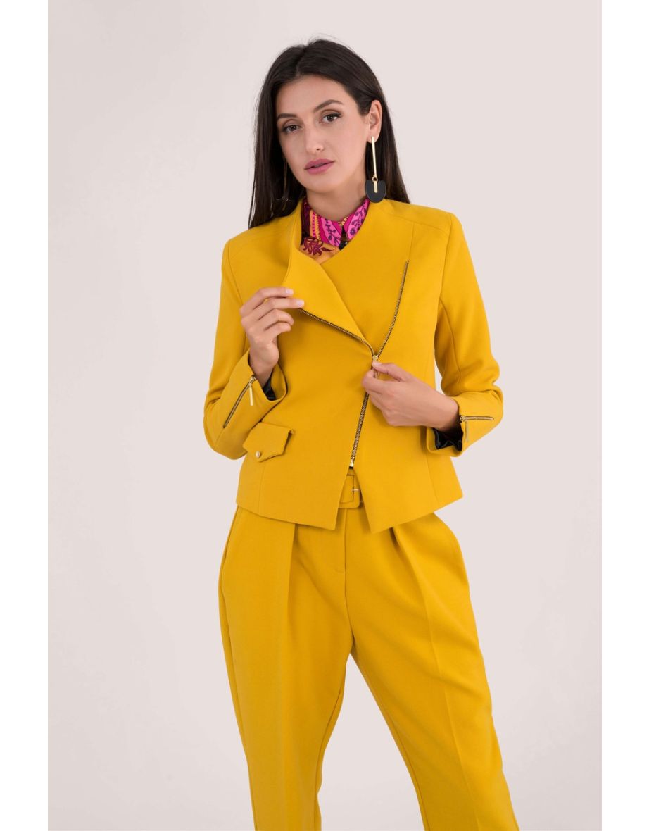 Closet London Yellow Biker Jacket