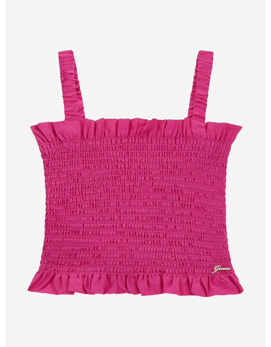 Girls Ruched Tank Top in Pink