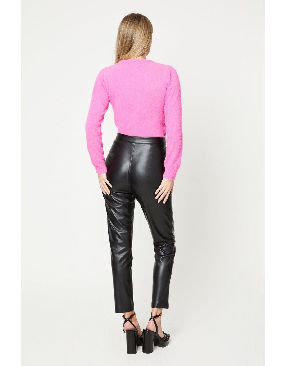 Faux Leather Slim Leg Trouser - 2