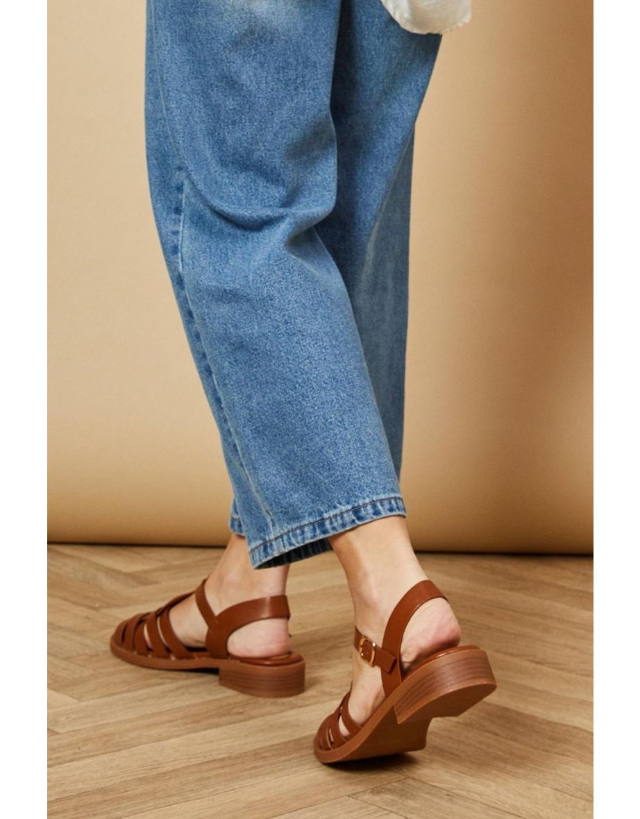 Cassiopeia Faux Leather Closed Toe Fisherman Shoes - 3