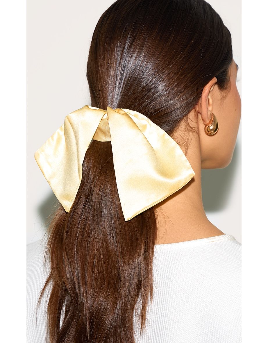 Lemon 2 Pack Satin Bow Scrunchie