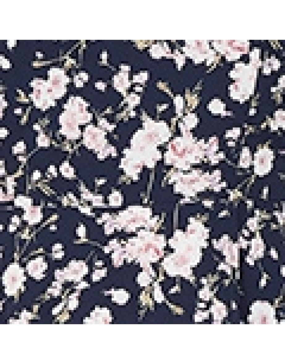 Mela Navy Floral Halter Neck High Low Dress - 2