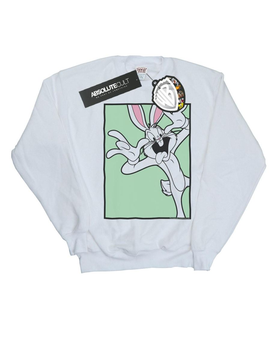 Looney Tunes Boys Bugs Bunny Funny Face Sweatshirt - White