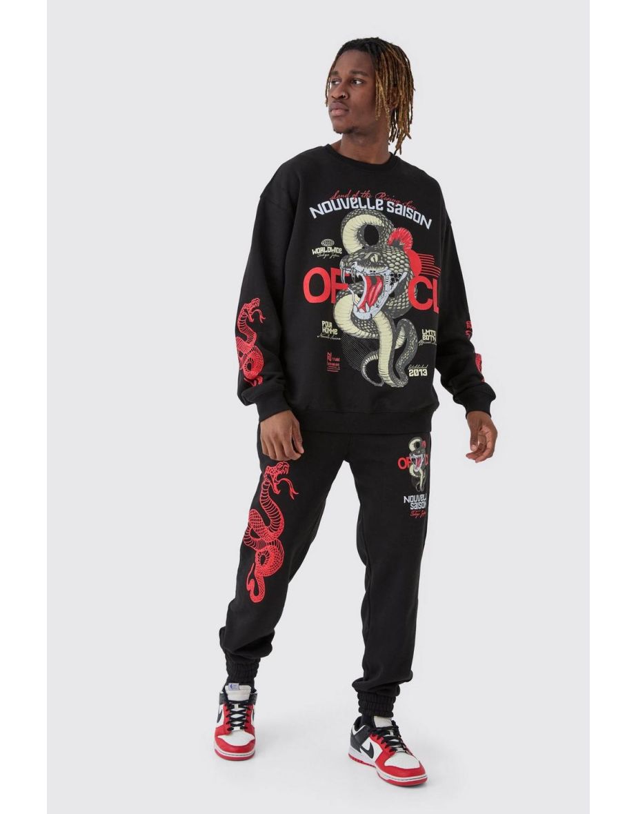 Tall Snake Official Sweat Tracksuit - black