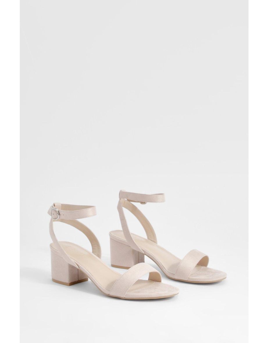 Shop Wide Fit Low Block Barely There Heels blush Online in Oman VogaCloset