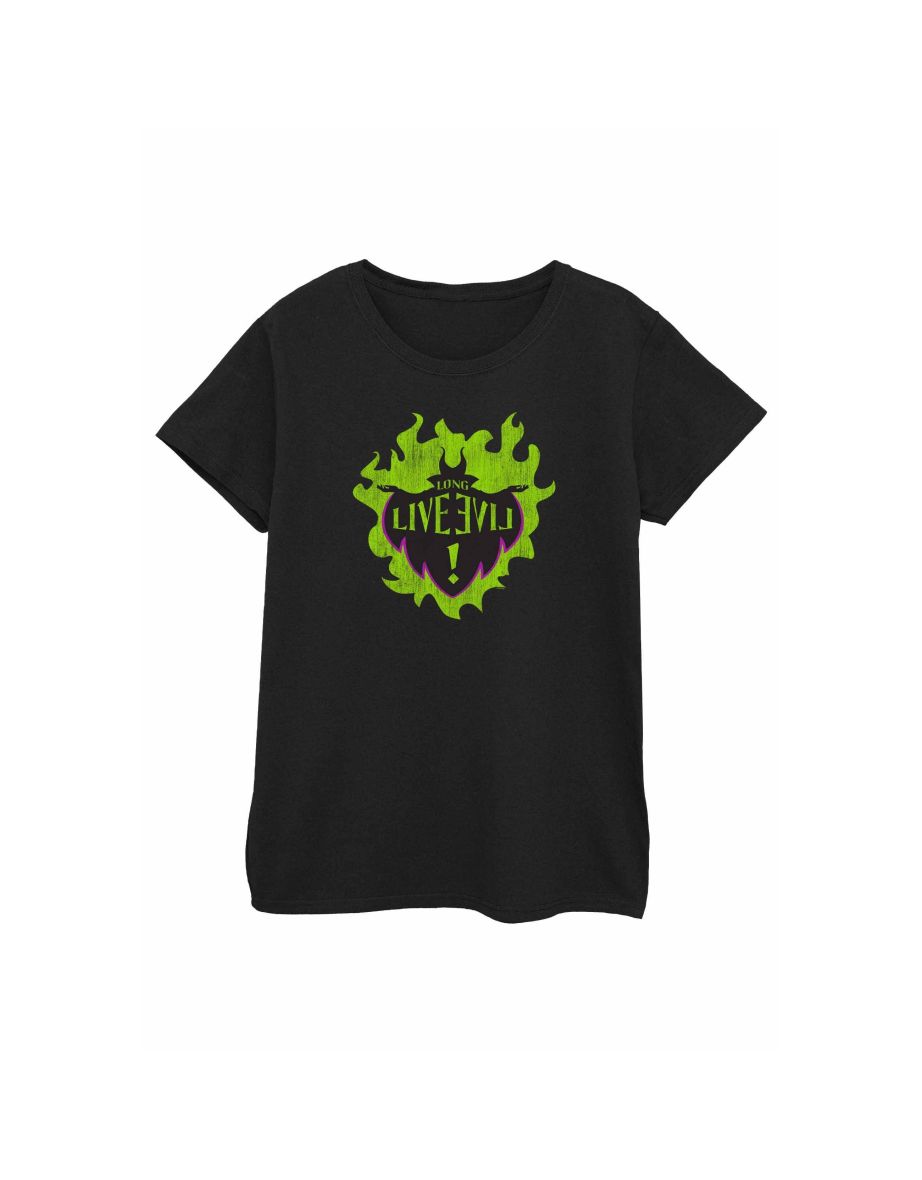 Disney Womens/Ladies The Descendants Maleficent Long Live Cotton T-Shirt - Black - 1