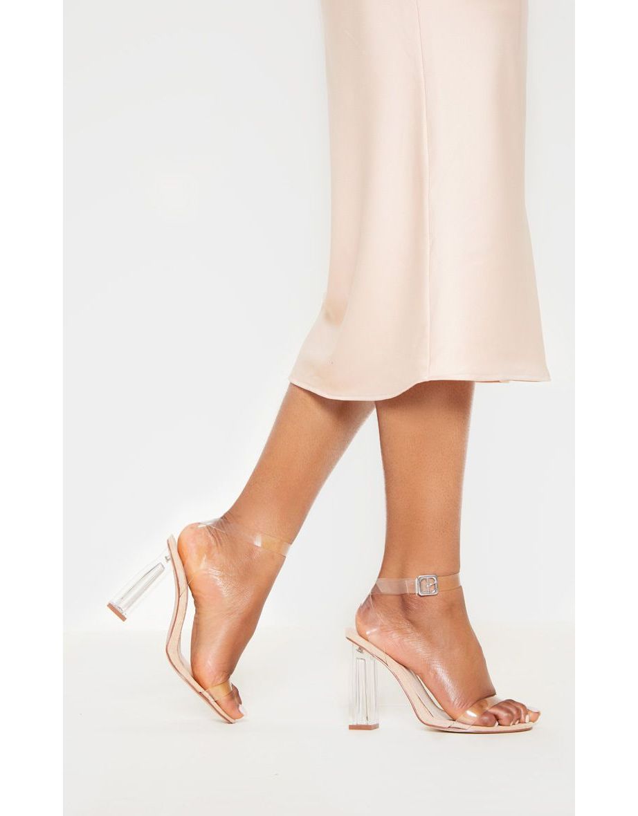 clear block heel sandals wide fit