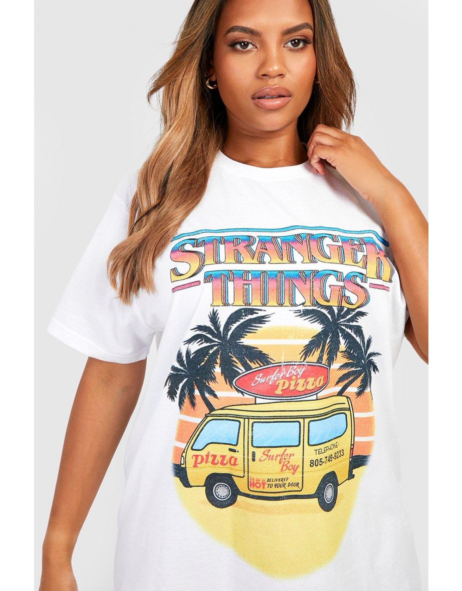 Plus Stranger Things Pizza Van T-shirt - white - 3