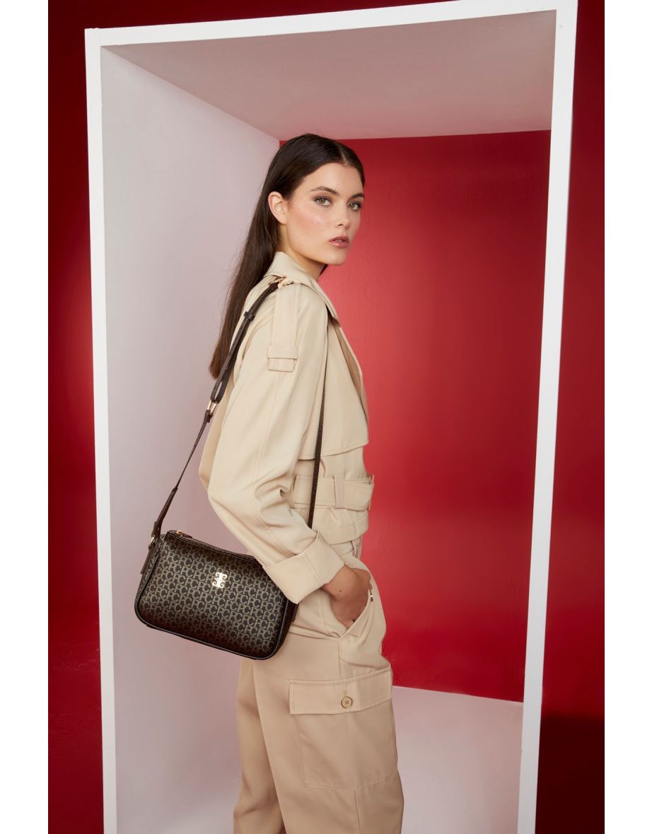 Small Alphabet Brown Women's Shoulder Bag