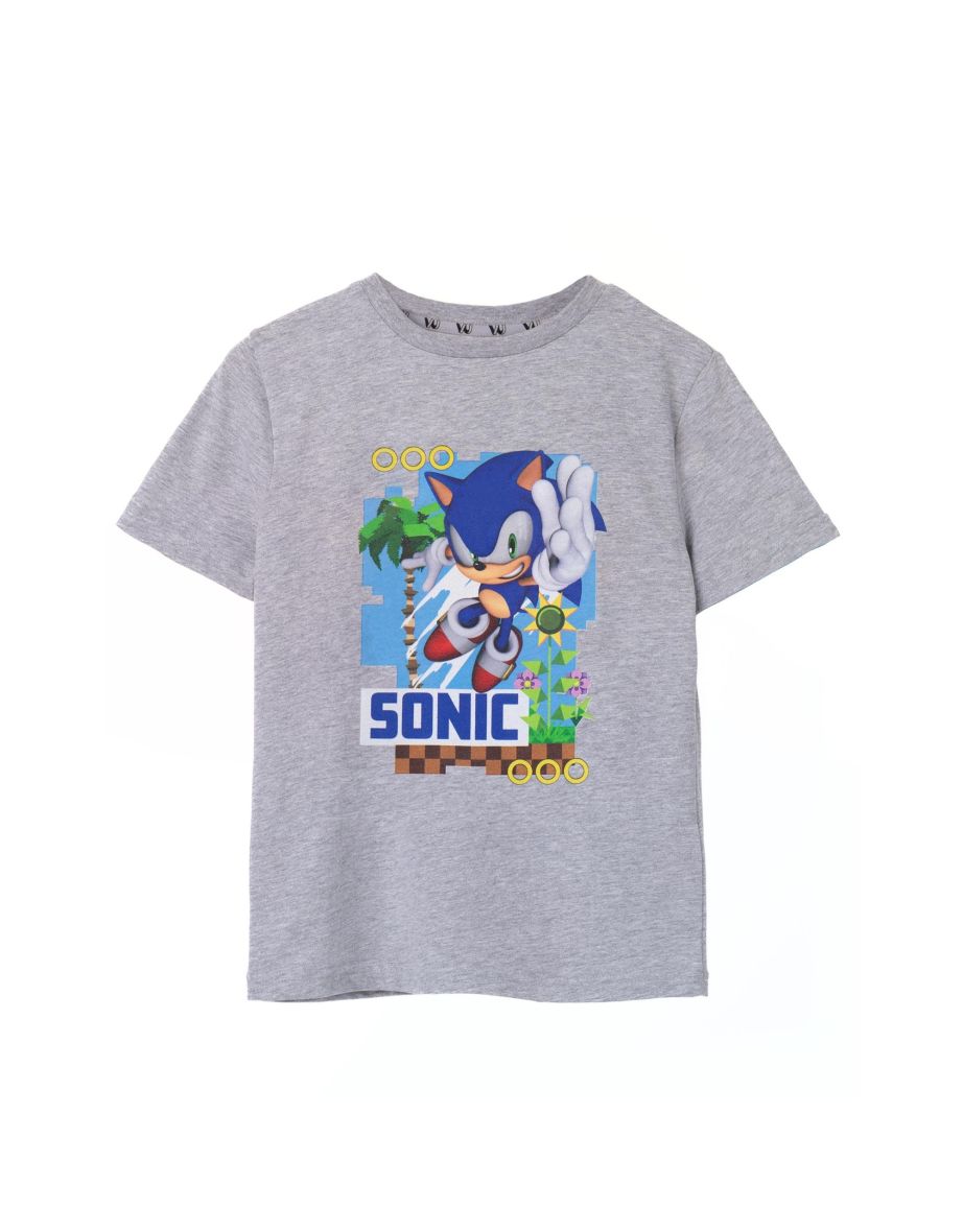 Sonic The Hedgehog Childrens/Kids Sonic T-Shirt - Grey Marl