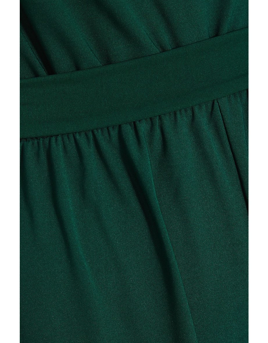 Green Cowl Neck Palazzo Jumpsuit - 5