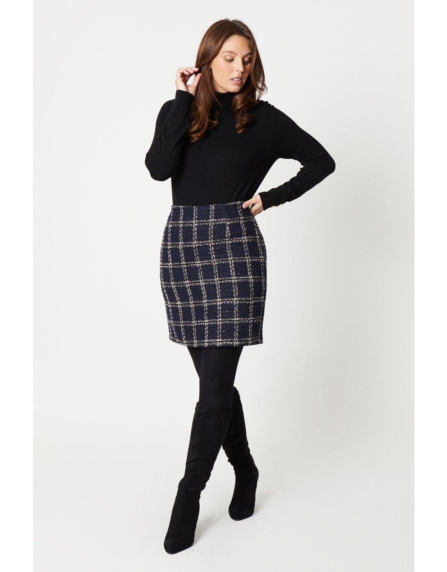 Tweed check 2025 mini skirt