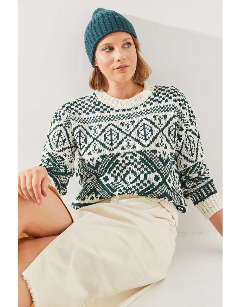 Women's Jacquard Sweater - 4