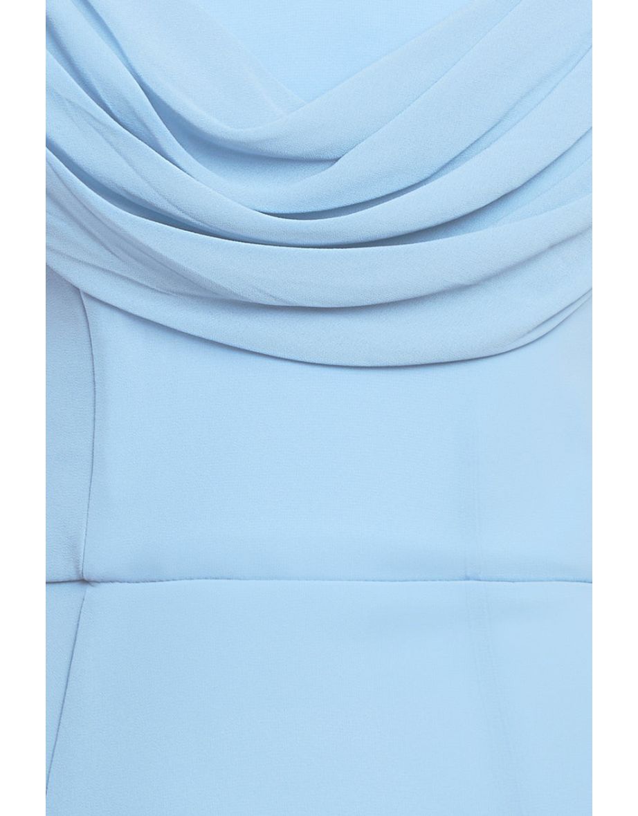 Goddiva Chiffon Bardot Cowl Neck Maxi Dress - 4