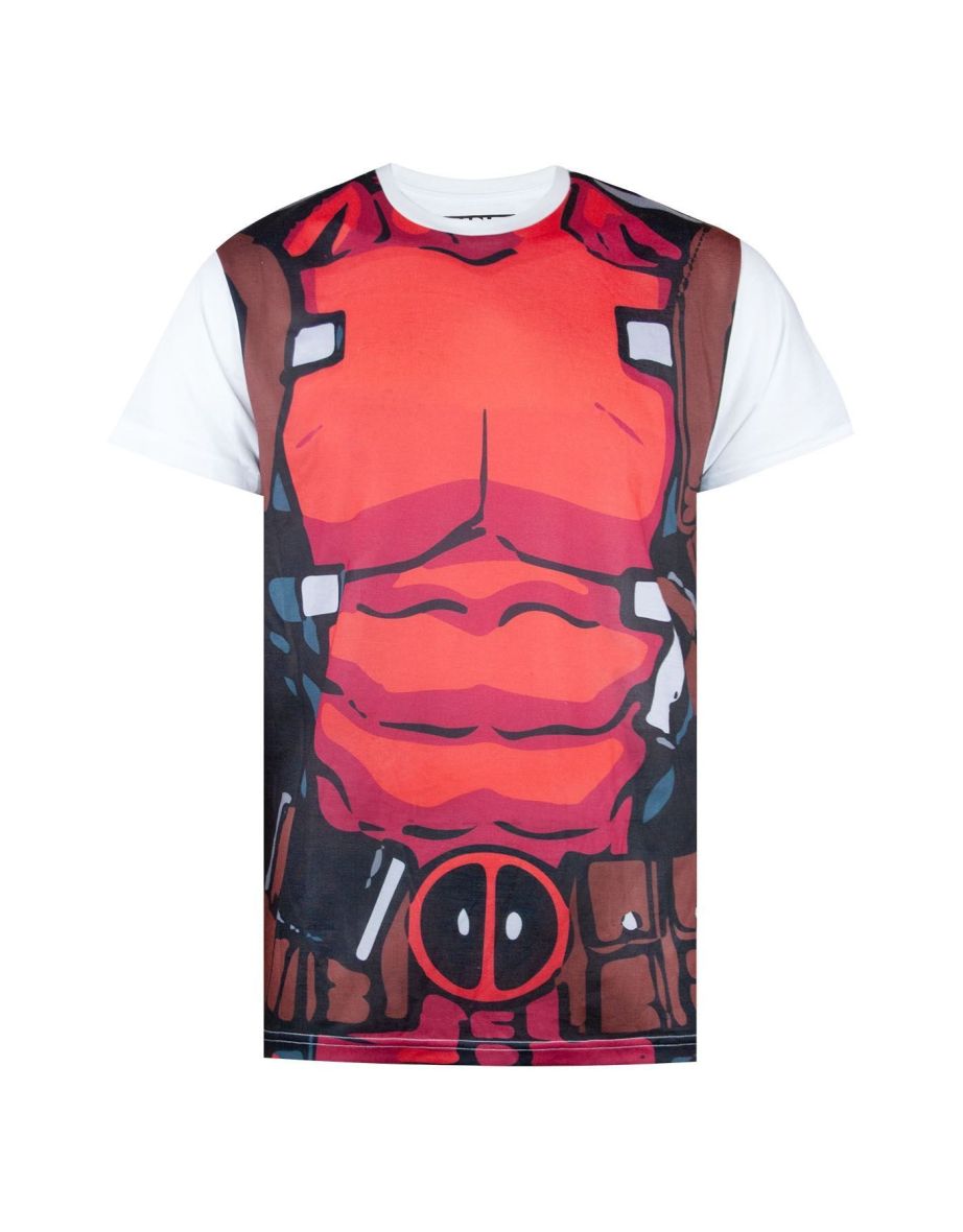 Deadpool Mens Costume T-Shirt - White/Red