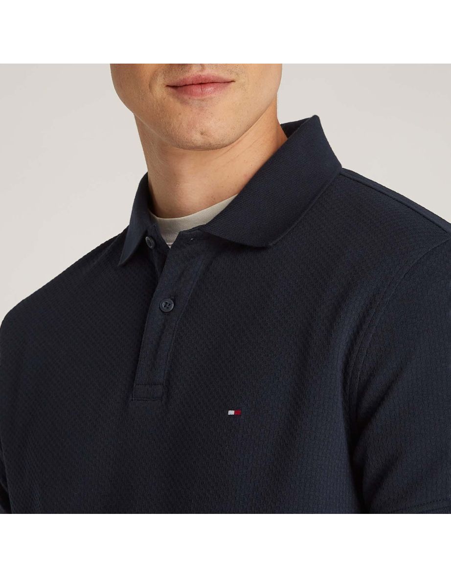 Men's Tommy Hilfiger Waffle Regular Polo Shirt in Blue - 4