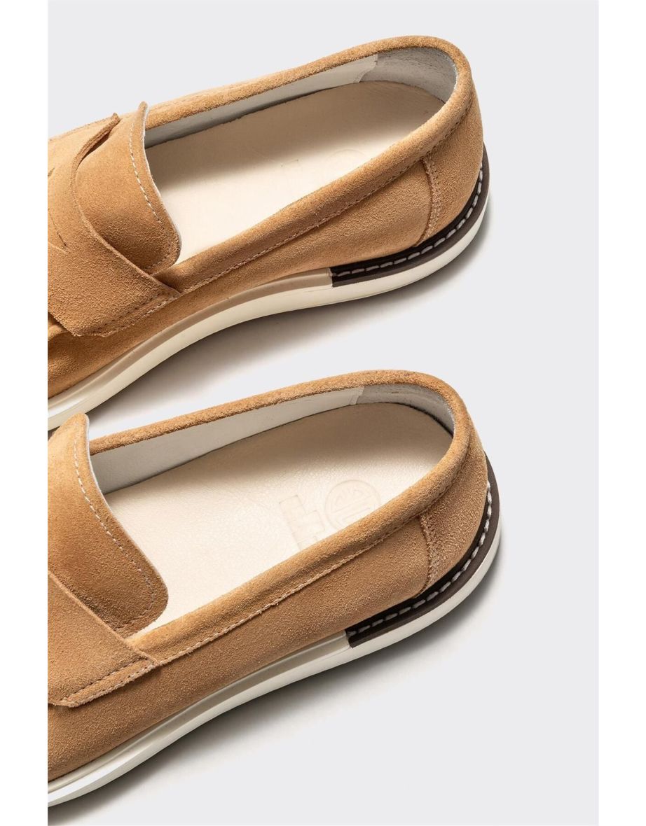 Camel Leather Men's Loafers - 3