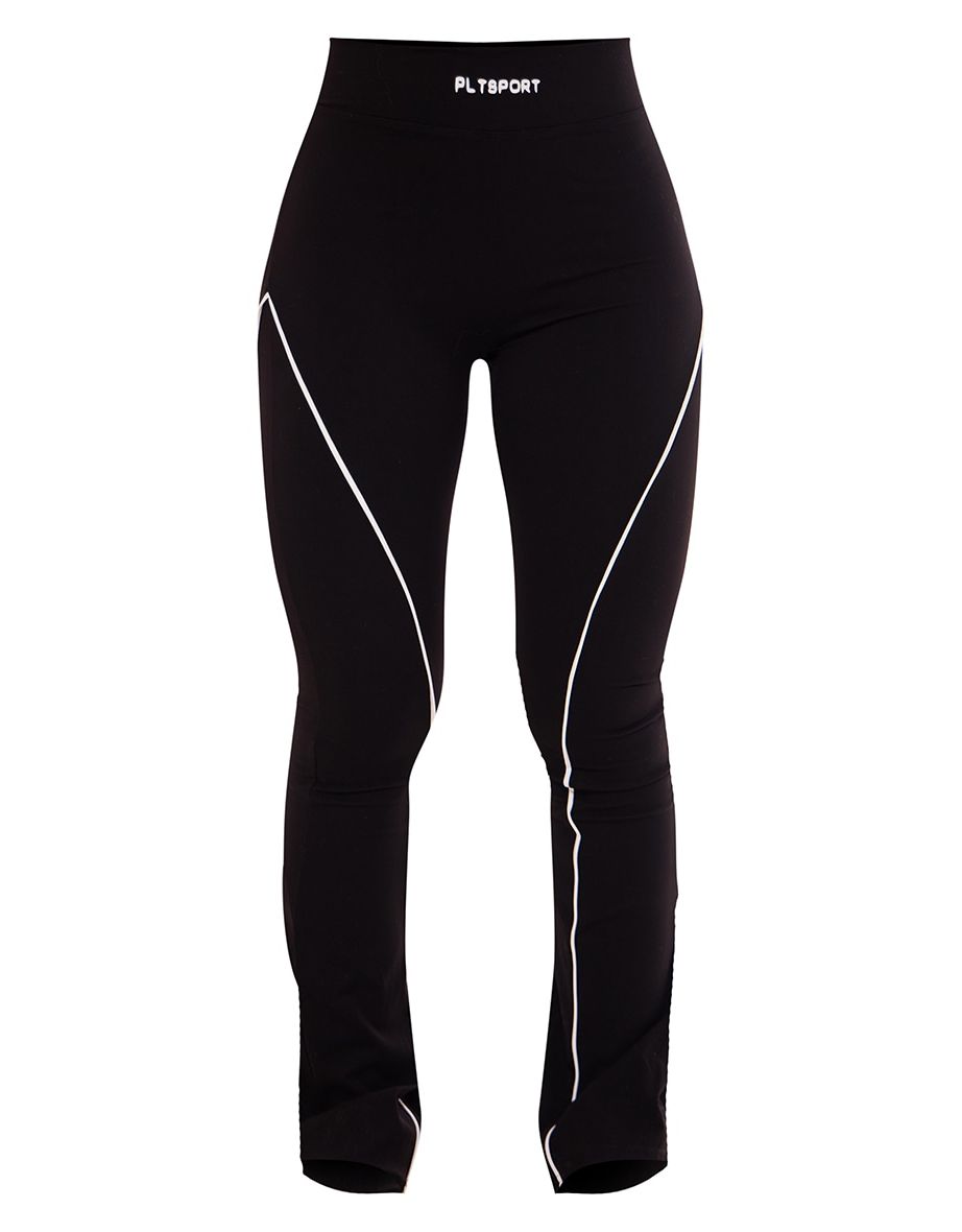 Black Plt Sport Sculpt Contrast Binding Yoga Pants - 4
