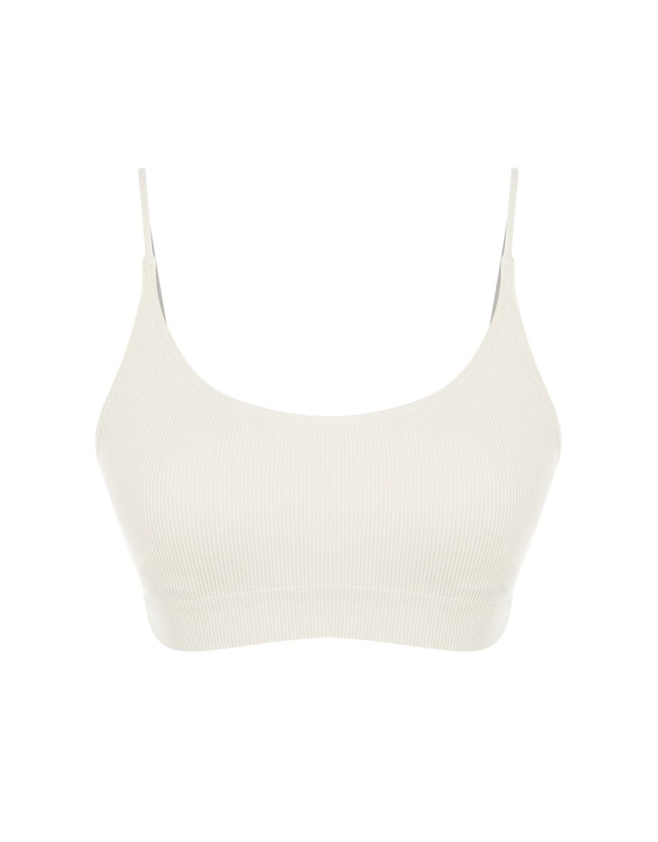 Stone Seamless Bralette Knitted Bra with String Strap Back Detai - 5