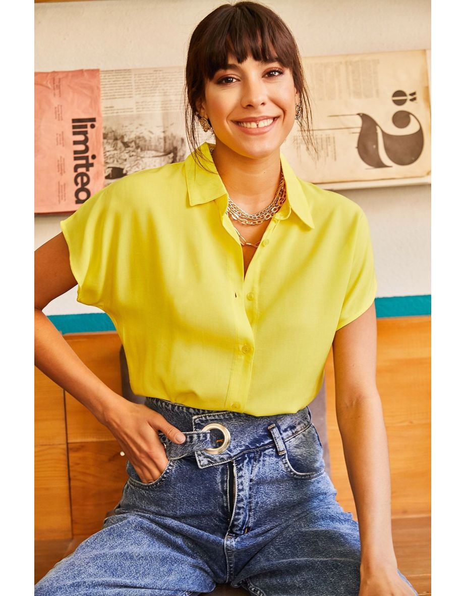 Women's Yellow Bat Viscose Shirt