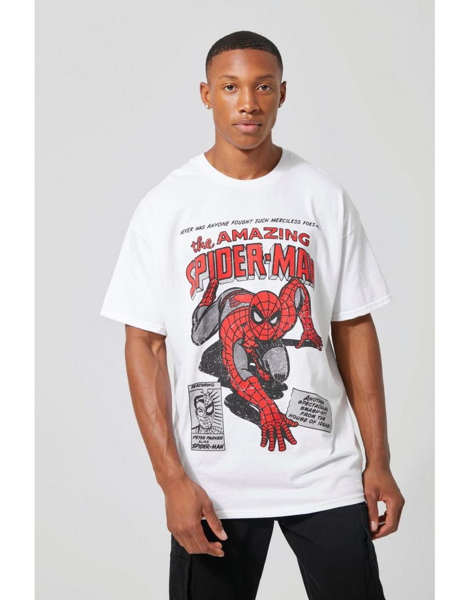 Oversized Spiderman License T-shirt - white