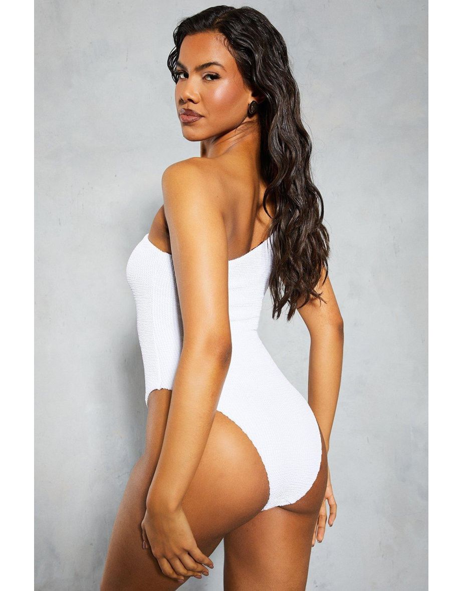 Crinkle One Shoulder Swimsuit - 3