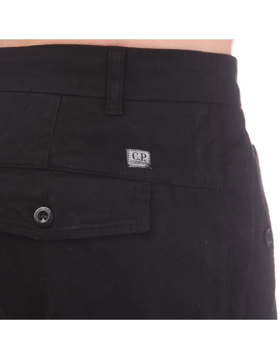 Men's C.P. Company Stretch Sateen Loose Pants in Black - 2