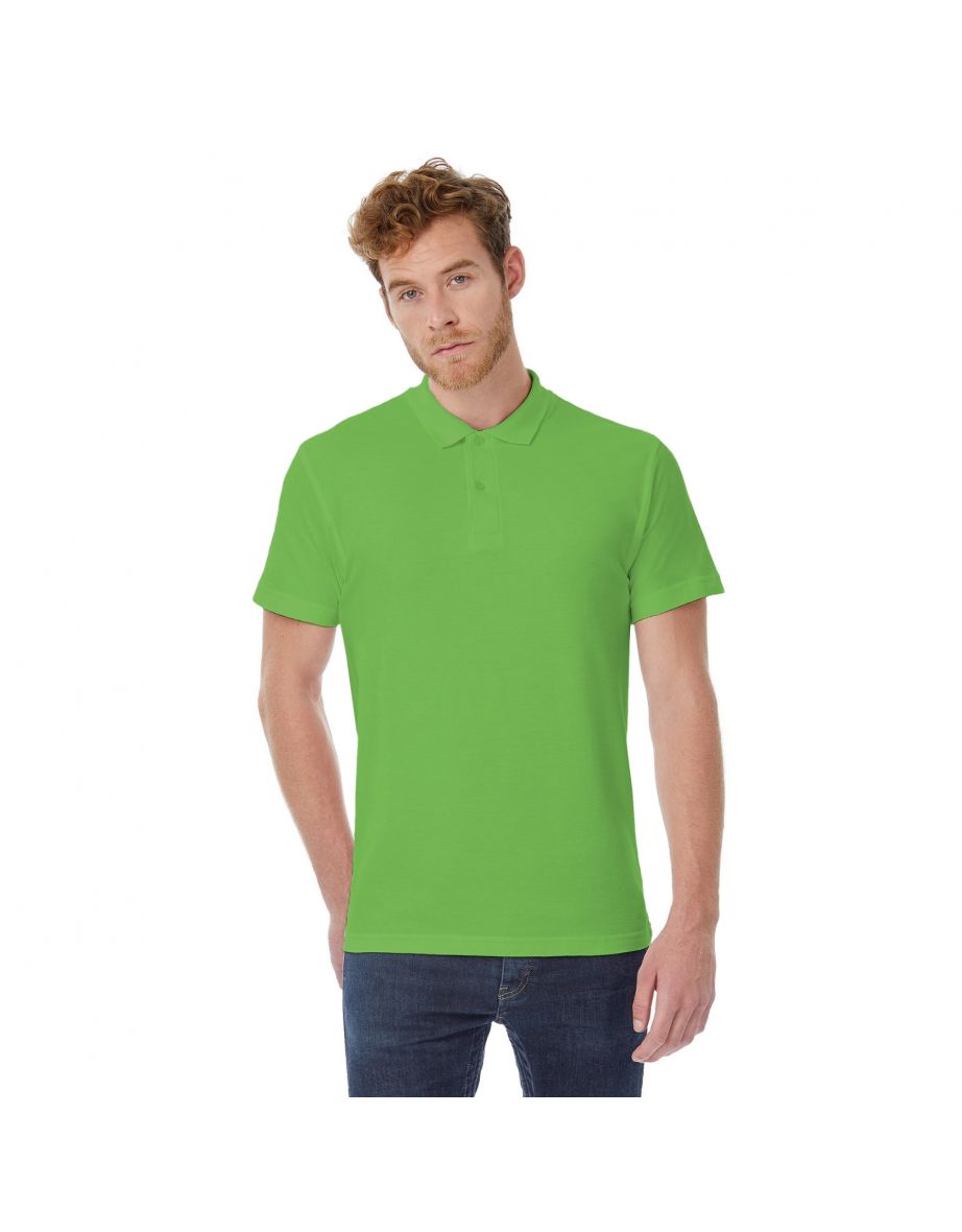 B&C ID.001 Mens Short Sleeve Polo Shirt - Real Green - 2