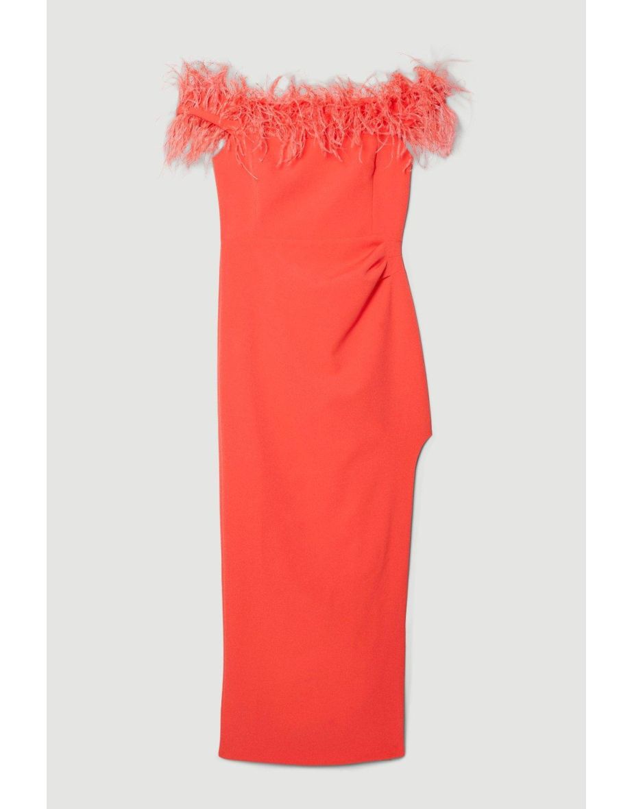 Feather Bardot Stretch Crepe Maxi Dress - 3