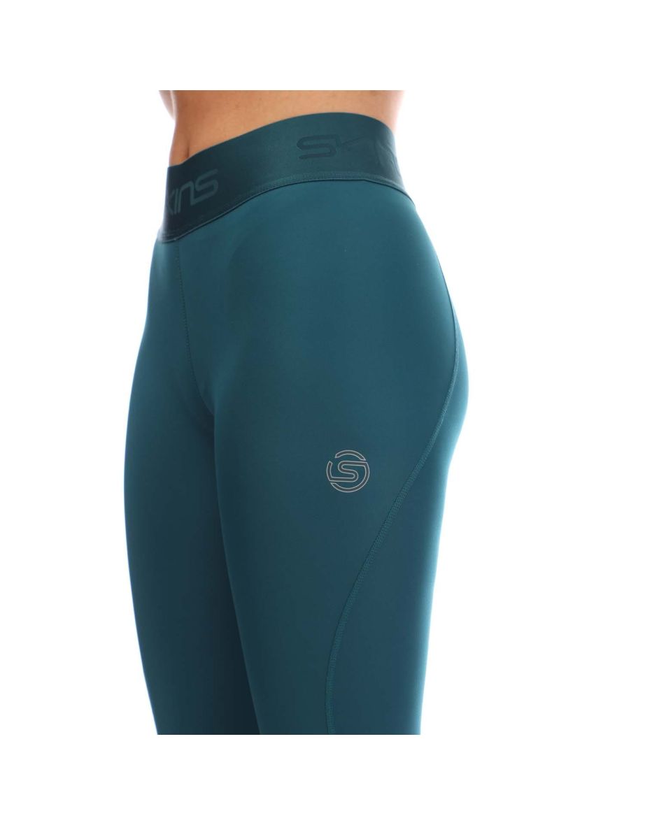 Women's Skins Series-2 Long Tights in Turquoise - 2