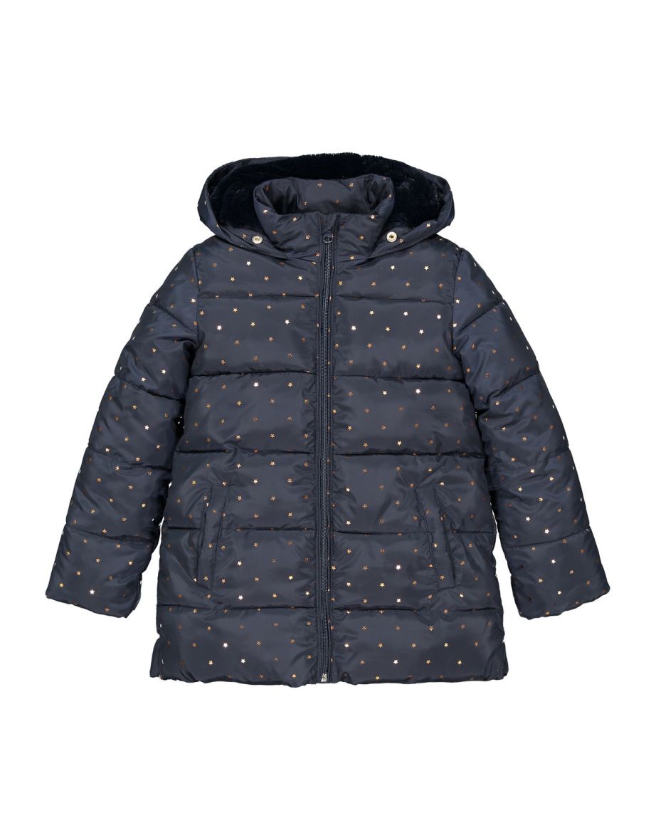 Star Print Padded Jacket with Hood - 5