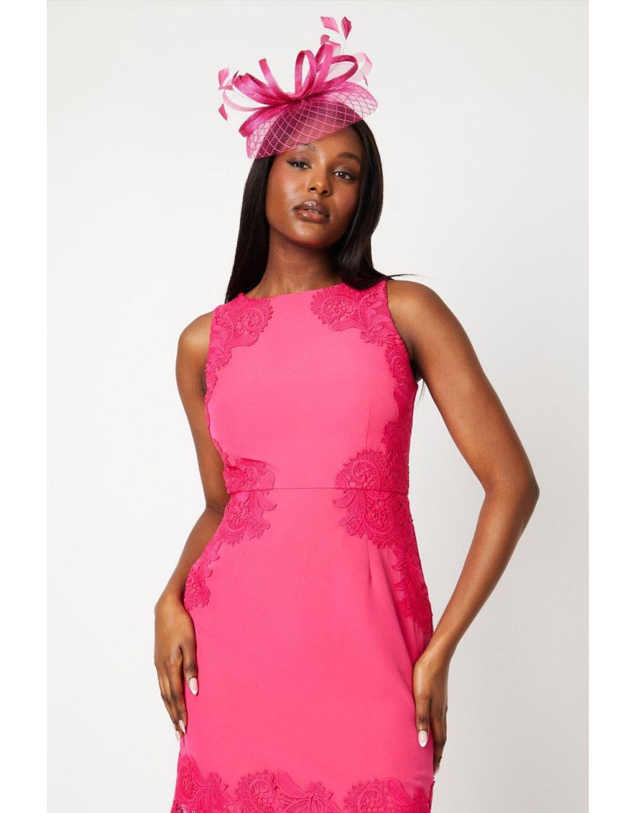 Lace Panel Racer Fishtail Midi Dress - 3