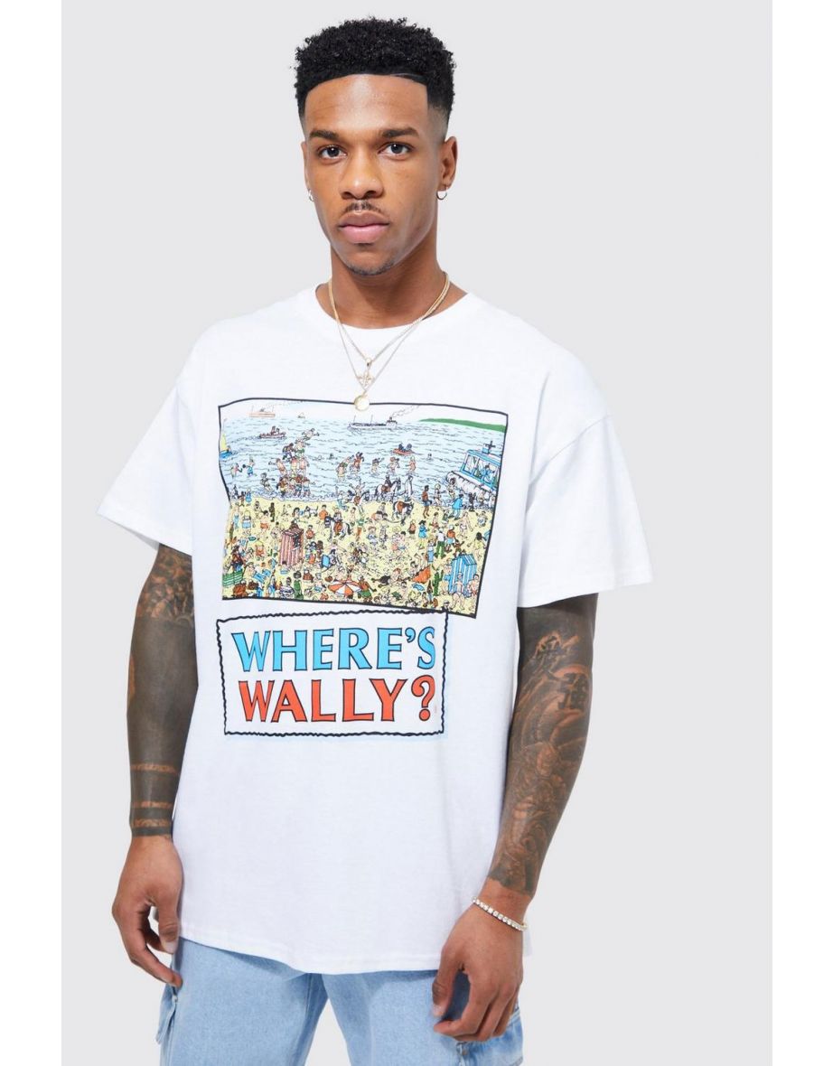 Oversized Where's Wally License T-shirt - white