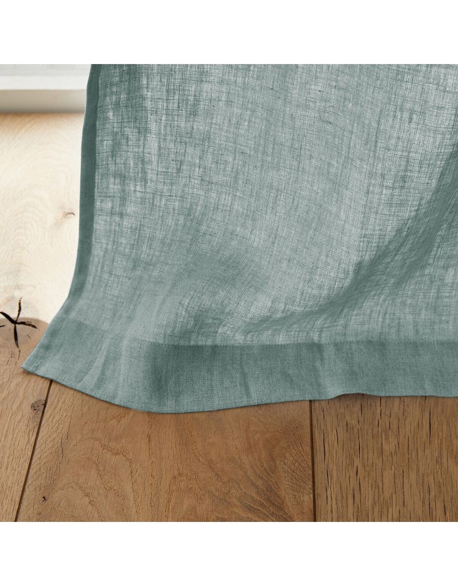 Private Ruffled Washed Linen Curtain - 2