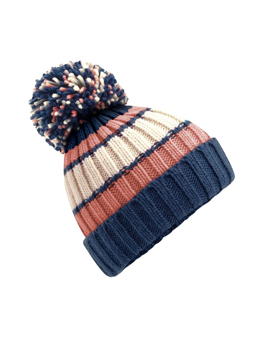 Beechfield Hygge Striped Beanie - Marshmallow Sundae