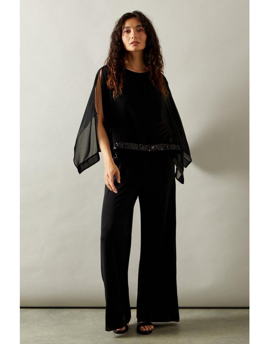 Occasion Sequin Overlay Jumpsuit
