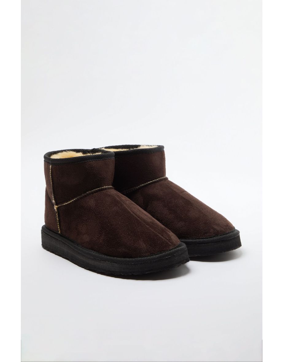 Dark Brown Flatform Heeled Women's Boots