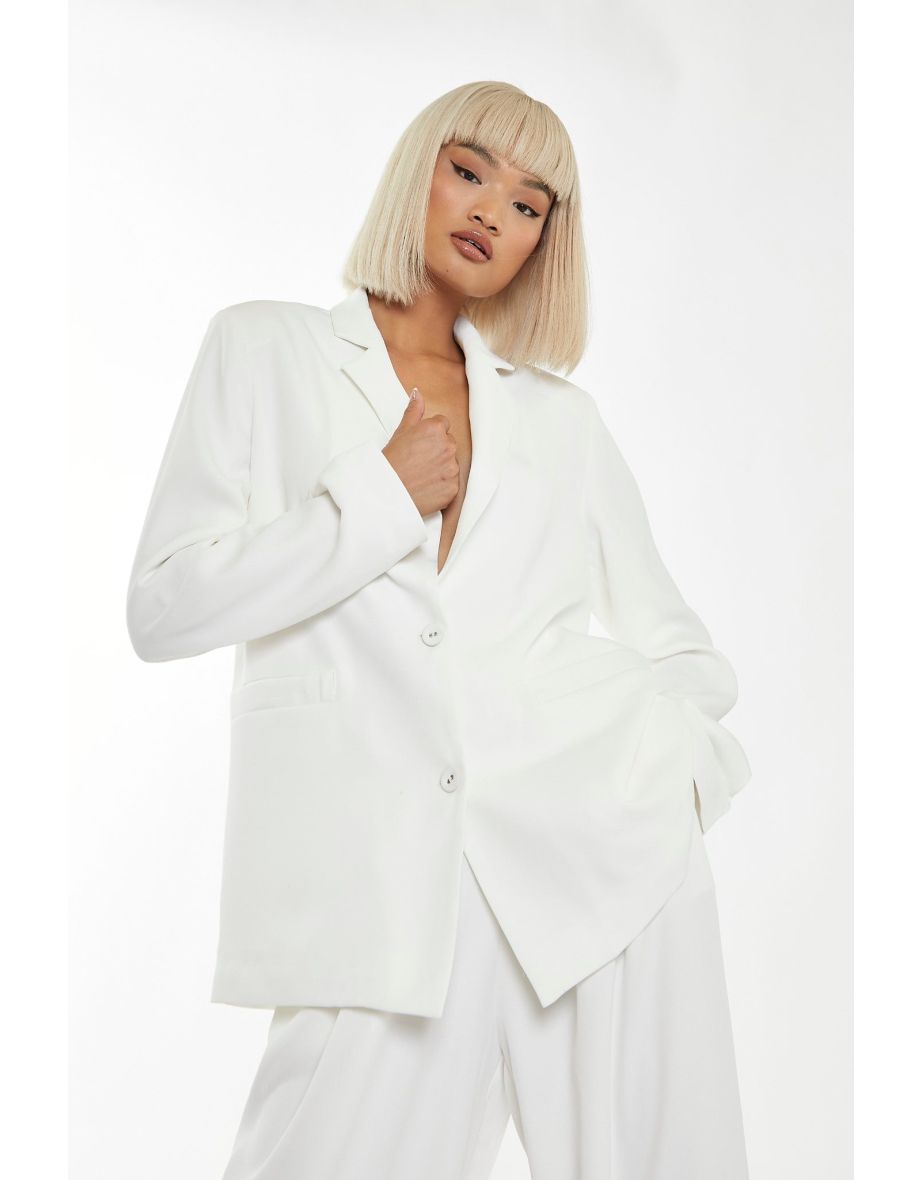 White Boxy Oversized Blazer