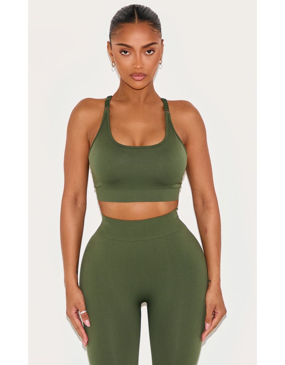 Shape Forest Green Seamless Active Cupped Sports Bra