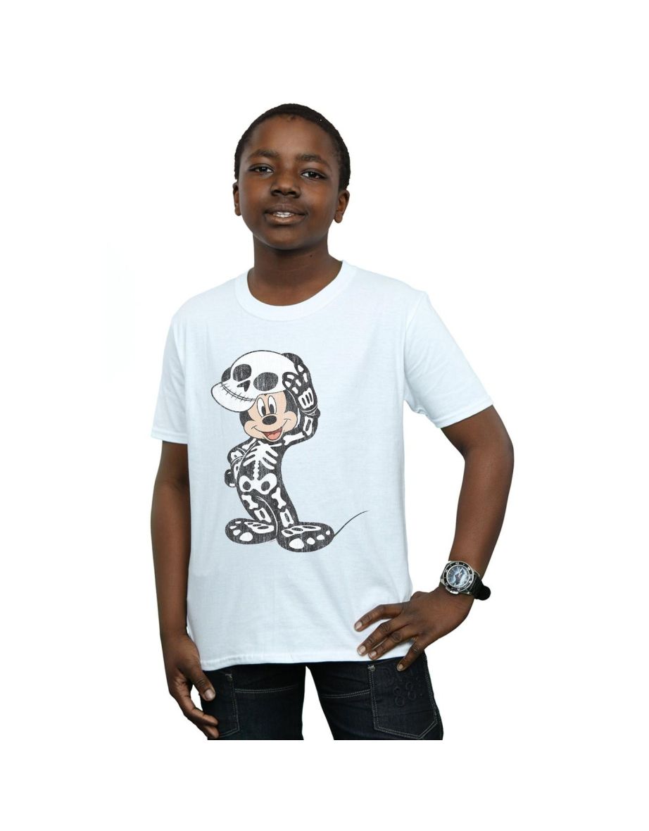 Disney Boys Mickey Mouse Skeleton T-Shirt - White