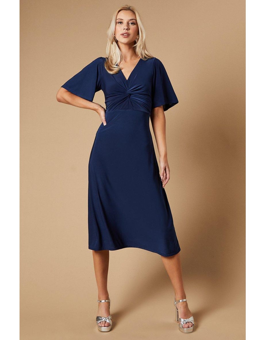 Occasion Double Jersey Twist Midi Dress