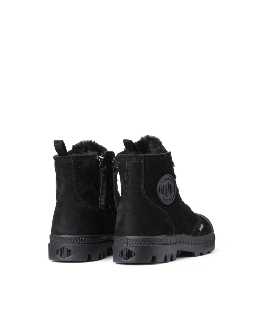 Pampa Hi Zip High Top Trainers in Leather with Faux Fur Lining - 4