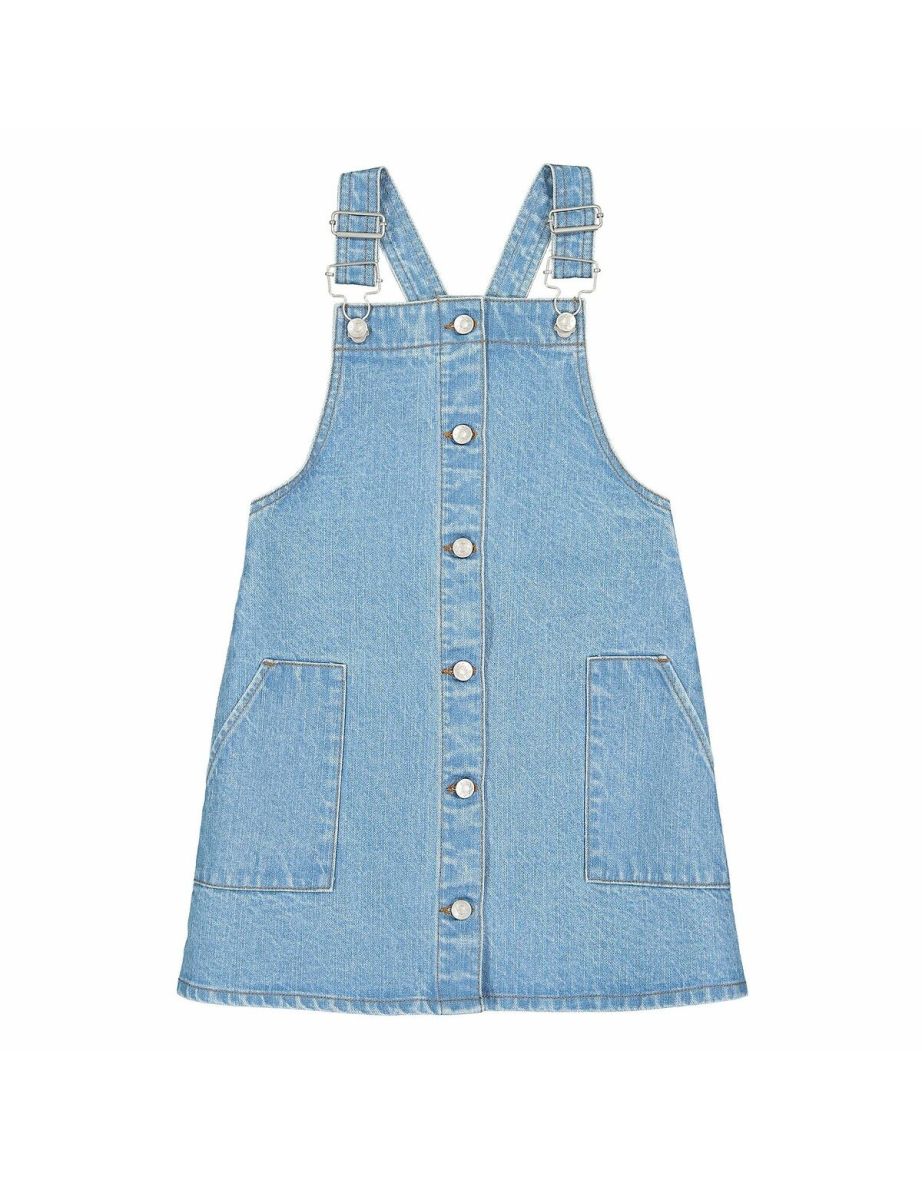 Denim Dungaree Dress - 8