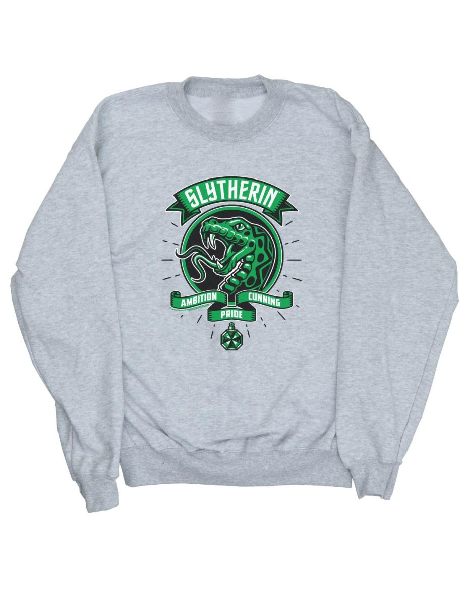 Harry Potter Girls Slytherin Toon Crest Sweatshirt - Sports Grey